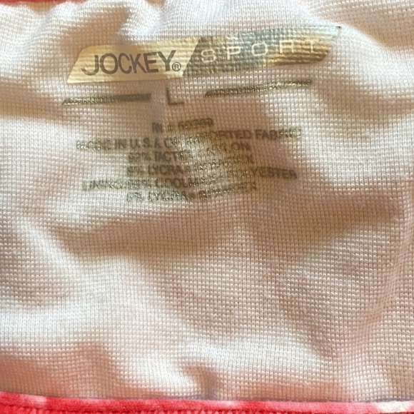 Jockey Sport activewear ladies top in size large in red & white EUC no stains - Picture 5 of 5